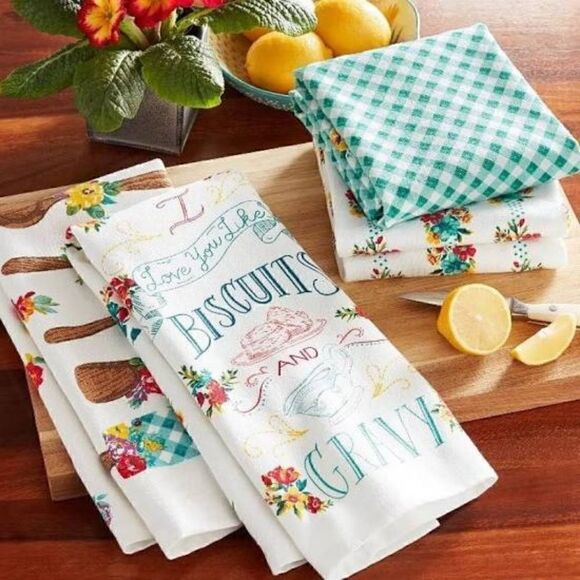 ❤️ New Pioneer Woman "I Love You Like Biscuits and Gravy"  Kitchen Hand Towels - Picture 2 of 5